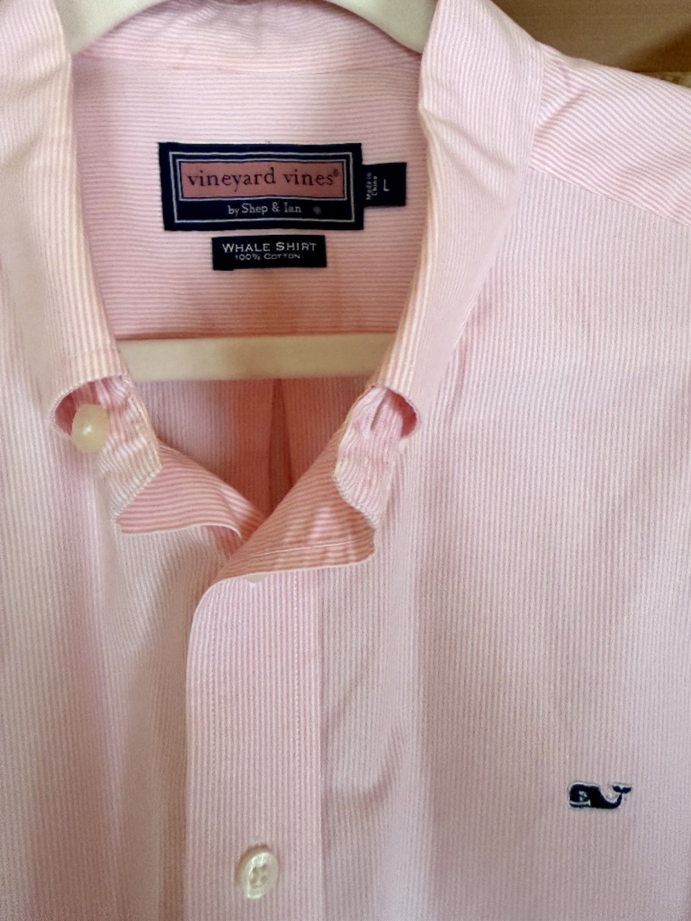 Vineyard Vines Men’s Pink Button Down Shirt – Size Large – Classic Whale Shirt